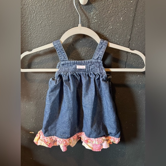 Girls Old Navy Denim Ruffle Hem Overalls Dress - Picture 3 of 3